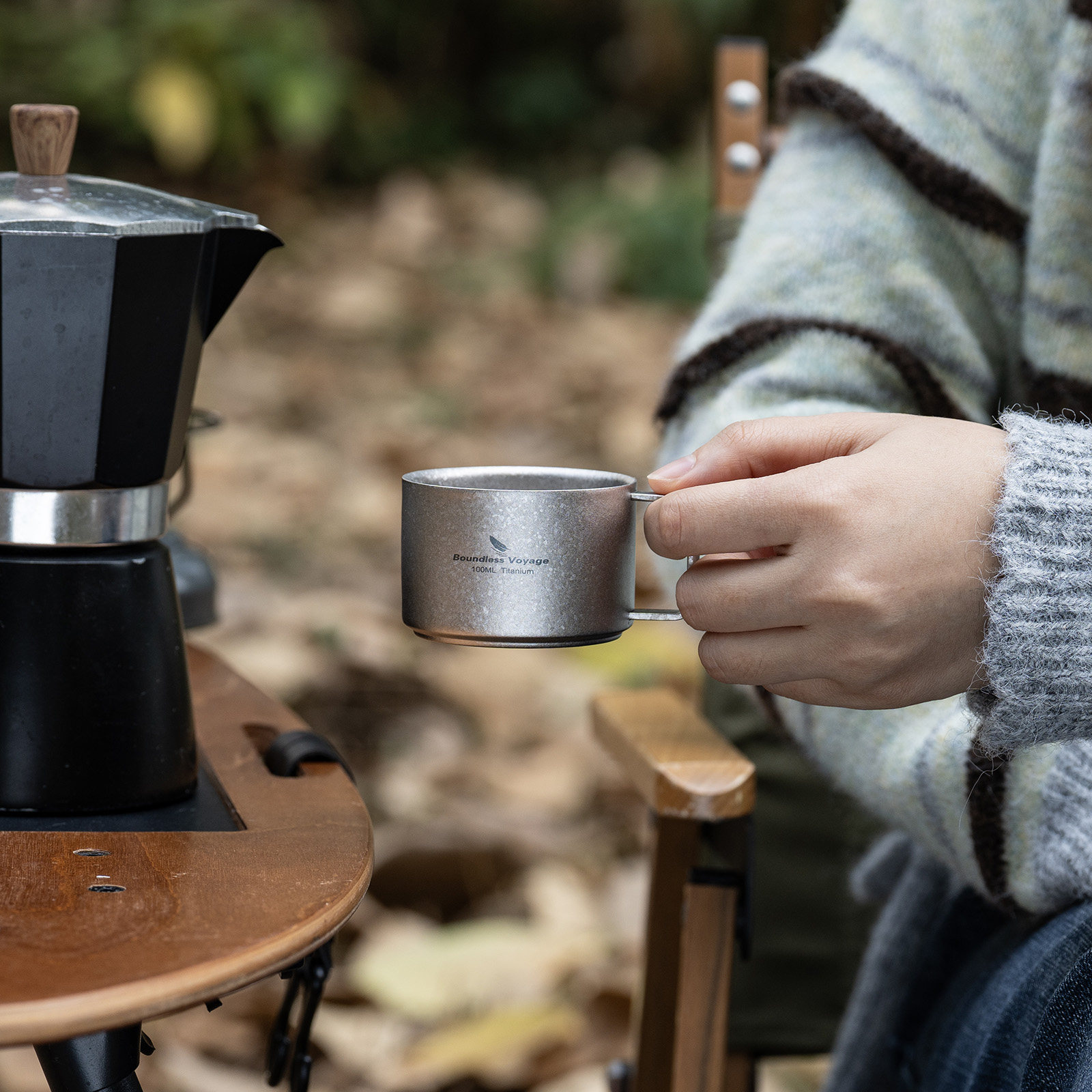 必唯纯钛双层咖啡杯100ml