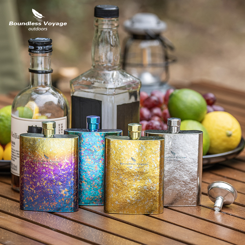 必唯纯户外彩色白酒壶100ml密封