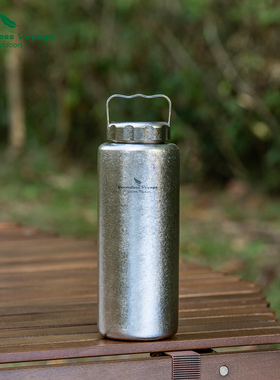 必唯纯钛水瓶户外大容量便携野营运动水壶登山壶单层露营1050ml