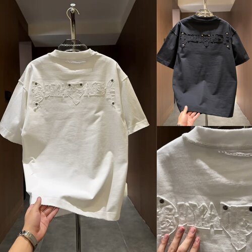 重磅高克重痞帅男T恤水洗做旧夏