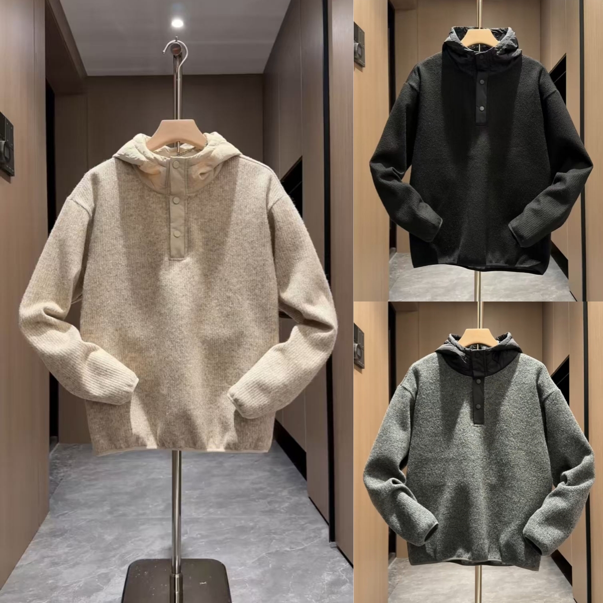 2025秋冬新款潮牌连帽卫衣男士