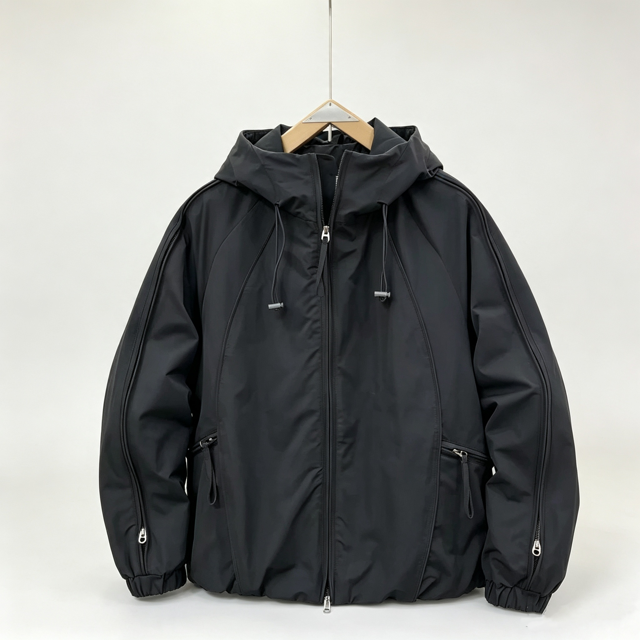 秋冬男士加厚防风连帽棉服机能风