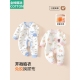婴儿衣服秋冬款 宝宝开裆夹棉连体衣新生儿加厚保暖哈衣家居服爬服