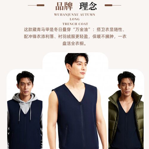 军旭毛绒背心秋冬加厚马甲男士藏青抓绒抗静电保暖背心