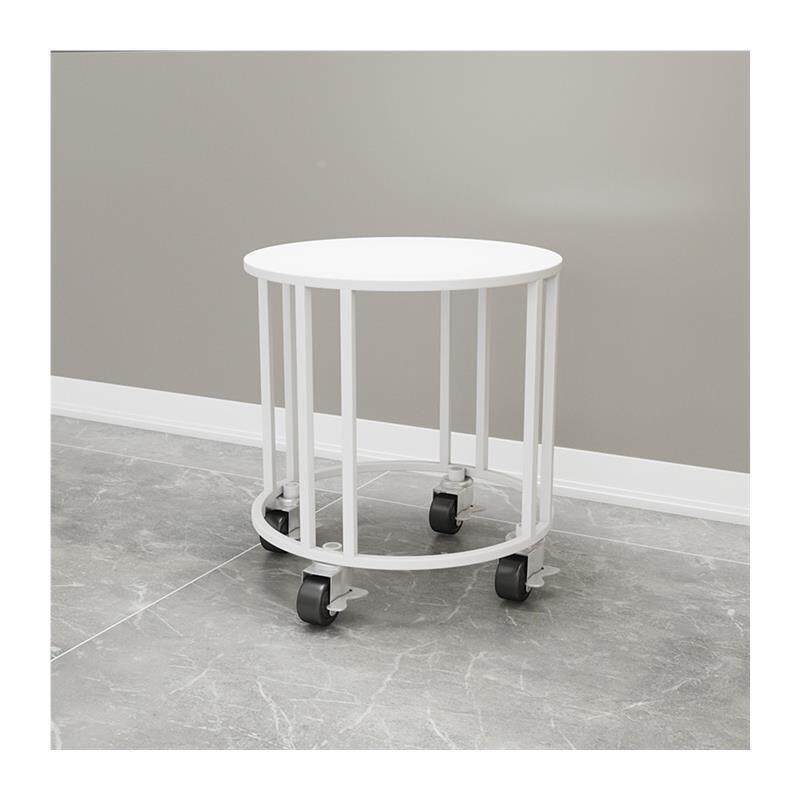 简约落地式客厅圆形铁艺花架 地面特大号花盆架带轮可移动置物架