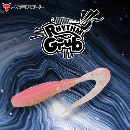 日本JACKALL RHYTHM GRUB高比重卷尾蛆软饵软虫鳜鱼鲈路亚假饵