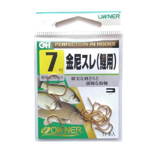 欧娜鲤鱼钩日本欧纳OWNER混养钩OH金尼鲤用无刺10008鲫鱼竞技黑坑