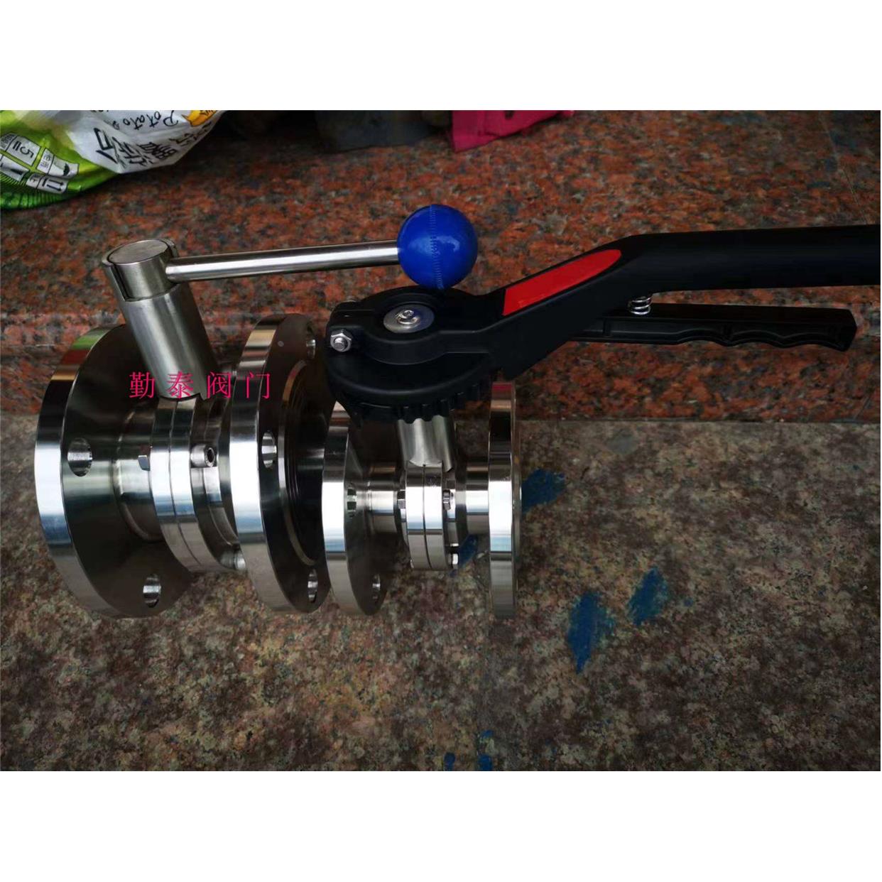 D41X-10P/不锈钢卫生级手动法兰式蝶阀/鸭嘴式硅胶软密封法兰蝶阀