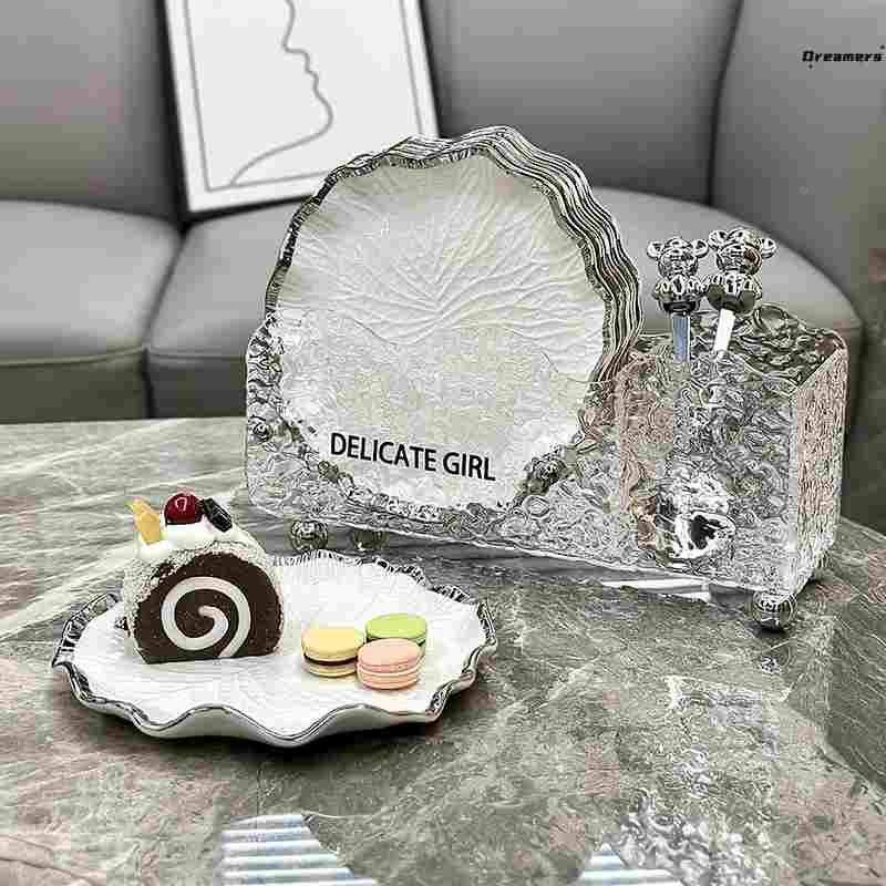 。吐骨碟家用轻奢ins风高颜值水果盘碟子多功能化妆品亚克力收纳