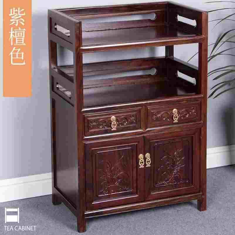 茶柜实木餐边柜小型茶水柜新中式客厅沙发边柜储物柜茶叶收纳柜