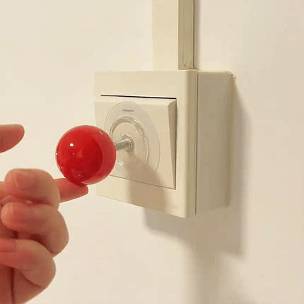 【趣家】摇杆小红球开关贴装饰遮丑墙贴3d立体自粘2025新款可爱