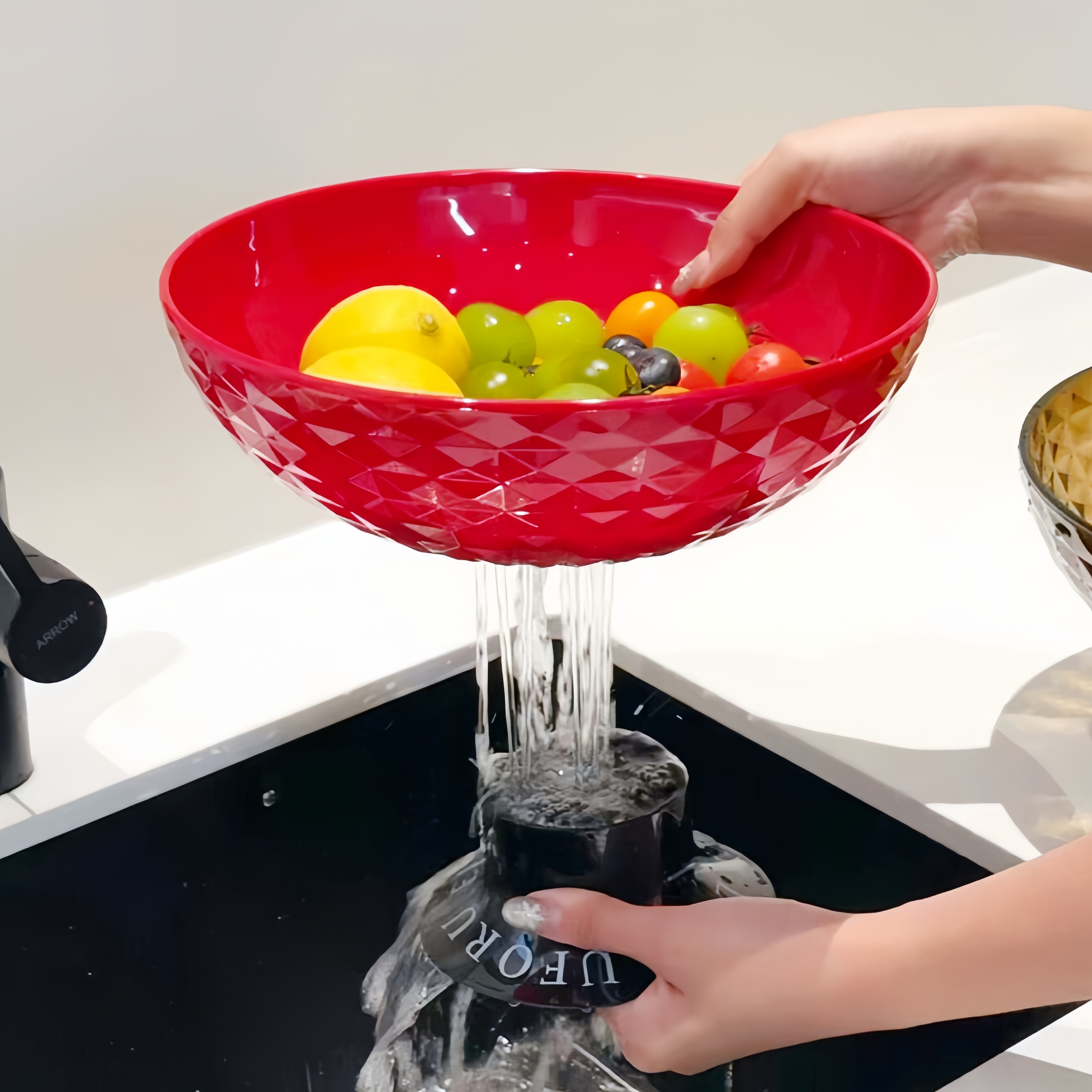 【实拍新品】高脚水果盘沥水篮客厅茶几零食糖果盘创意大容量高级,餐饮具,果盆/果盘/果篮,淘宝优惠券,粉丝福利购,淘宝优惠卷