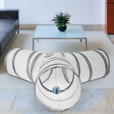 Cat Tunnel Tube 3 Holes Kitten Ferrets Foldable Channel Funn