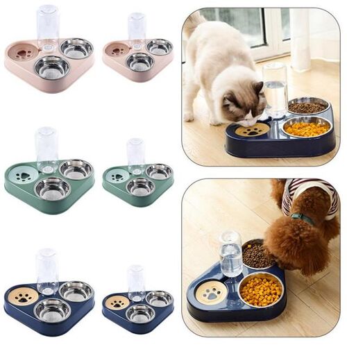 Cat Food Bowl Automatic Feeder Water Dispenser Pet Dog Cat F