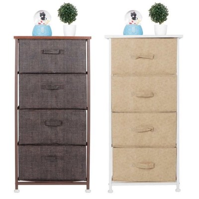 4 Drawer Multifunction Cabinet Bedside Table Storage Organiz