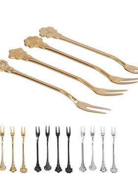 Dessert Fork 2 Prong Fruit Fork Portable Comfotable To Hold