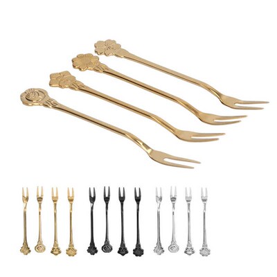 Dessert Fork 2 Prong Fruit Fork Portable Comfotable To Hold