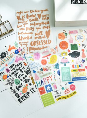 Happy Rub on ers set for Scrapbooking/ Happy Planner/ Card M