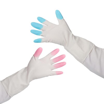 2 Pairs Rubber Gardening Handguard Gloves Water Proof Garden