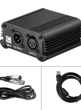 48V Phantom Power Supply USB Power Adapter Giant Diaphragm V