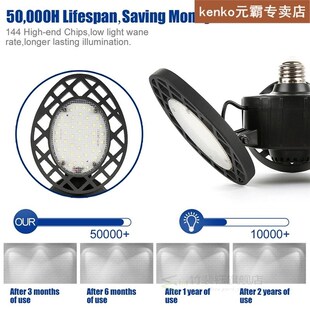 Super Bright E26 60/80W UFO LED Garage Lights Bulbs 6000LM A