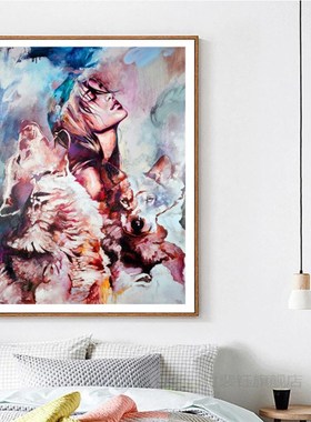 Paint By Number Canvas Painting Kits Wolf Girl Handpainted G