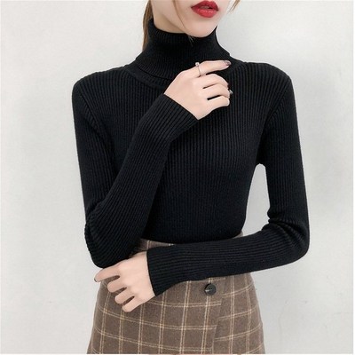 Bonjean Autumn Winter Knitted Jumper Tops turtleneck Pullove