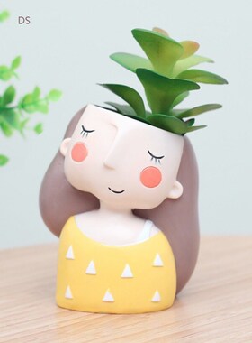 1 Pcs Wholesale Flowerpot Plant Pot Cute Girl Flower Plante