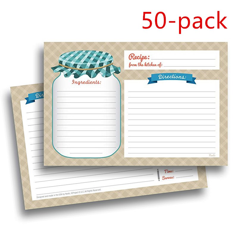 50pcs home kitchen Recipe Cards - Double Sided Cards, 4x6 in 包装 内托 原图主图