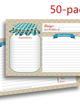 50pcs home kitchen Recipe Cards - Double Sided Cards, 4x6 in