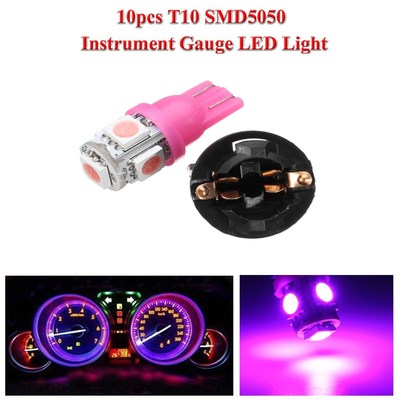 10pcs T10 SMD 5050 194 LED Bulbs Instrument Panel Dashboard