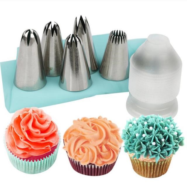 7pcs/set 2D /2F/1M/2C/195 rose flower russian piping nozzles