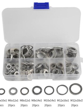 200Pcs M5-M14 Gaskets Washers Aluminum Gasket Aluminum Flat