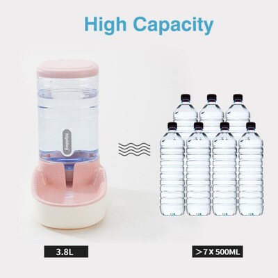 1 Gallon Pet Dog Automatic Feeder Dog Drinking Bowl Food Cap