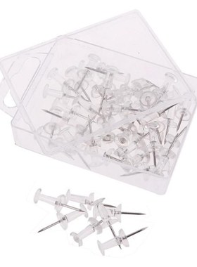 50pcs/set Plastic Transparent Rose Gold Push Pins Thumb Thum