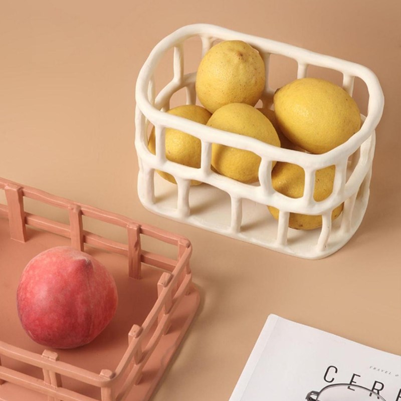 Hollow Fruit Storage Basket Dessert Organizer Plate