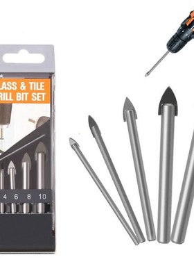 5PCS Glass Bits Round Shank Glass Drill Bit Set 3 4 6 8 10MM