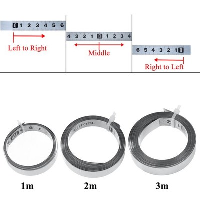1/2/3 M Self Adhesive Measure Tape Stainless Steel Metric Me