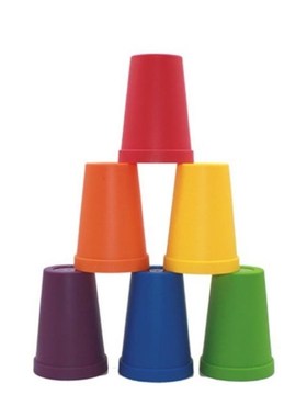 6 Colors Red Orange Yellow Blue Green Purple Stacking Cup Fo