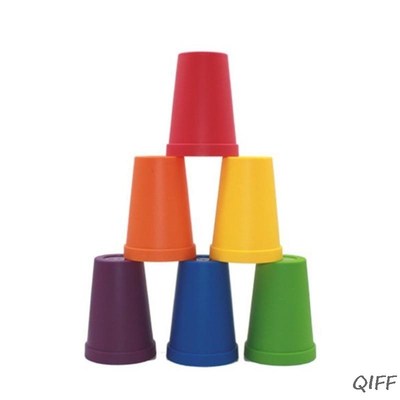 6 Colors Red Orange Yellow Blue Green Purple Stacking Cup Fo