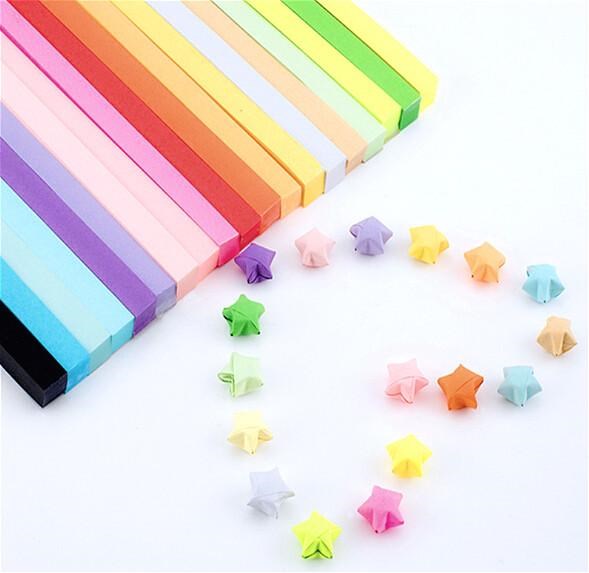 90 PCS=1 Bag Handcraft Origami Lucky Star Paper Strips Paper