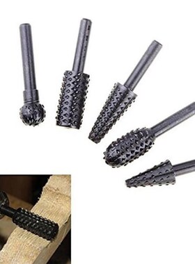 5pcs 6mm Shank Carbon Steel Rotary File Burr Set Wood Carvin