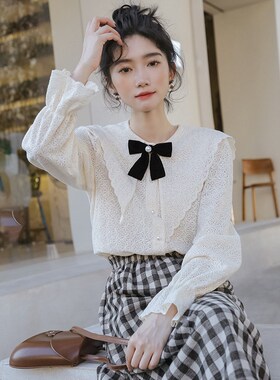 The new autumn 2021 French style retro bow temperament lapel