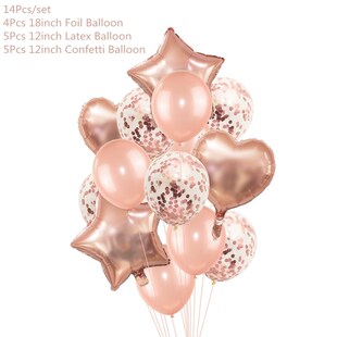Rose Gold Confetti Baloons F Champagne Star oon Wedding Late