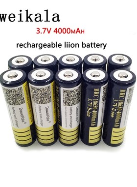 10pcs 18650 battery 3.7V 4000mAh rechargeable liion battery