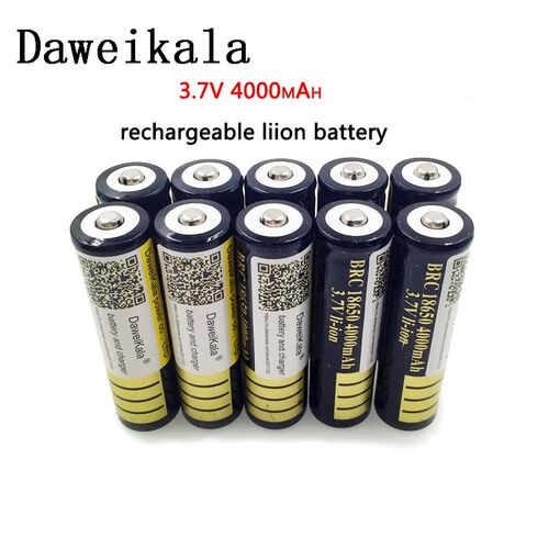 10pcs 18650 battery 3.7V 4000mAh rechargeable liion battery