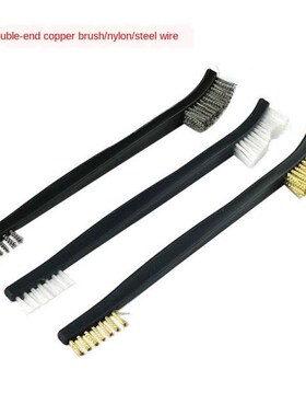 3 pcs Mini Wire Brush Set Steel Brass Nylon Cleaning Polishi