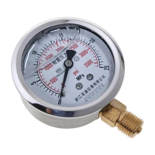 0-60MPa Radial Iron Manometer High Accuracy Air Oil Water Hy