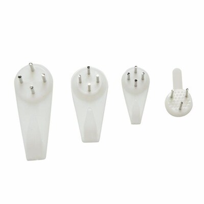 Small Size White Plastic Hard Picture Frame Wall Hooks Mirro