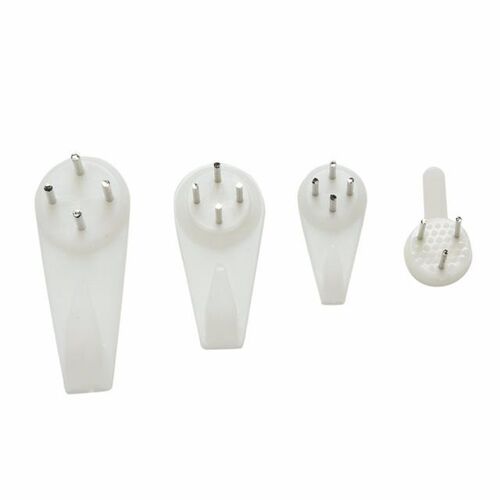 Small Size White Plastic Hard Picture Frame Wall Hooks Mirro